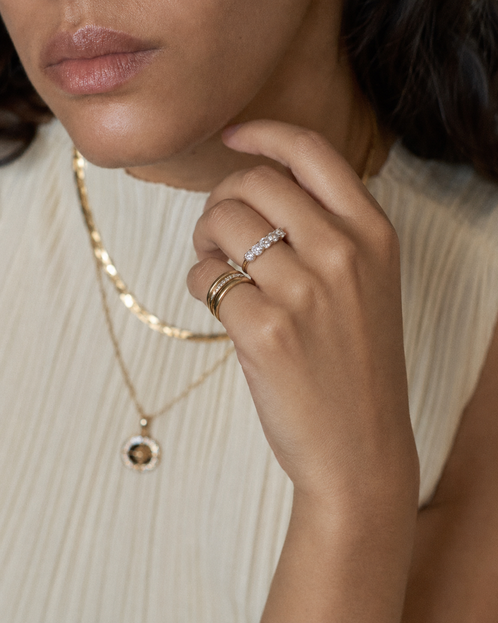 Anna Five-Stone Half Eternity Ring