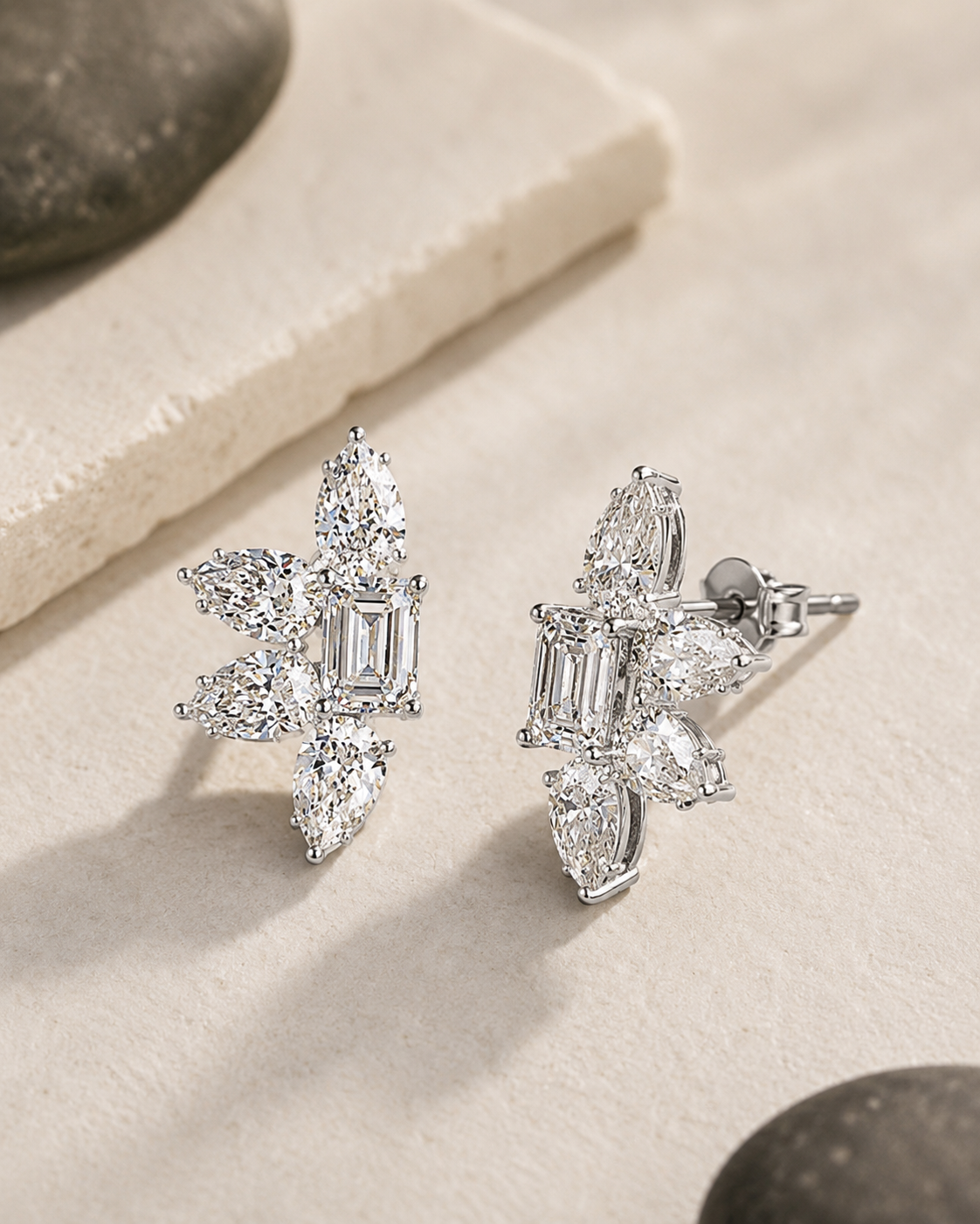 Amalfi Emerald & Pear Cluster Drop Earrings