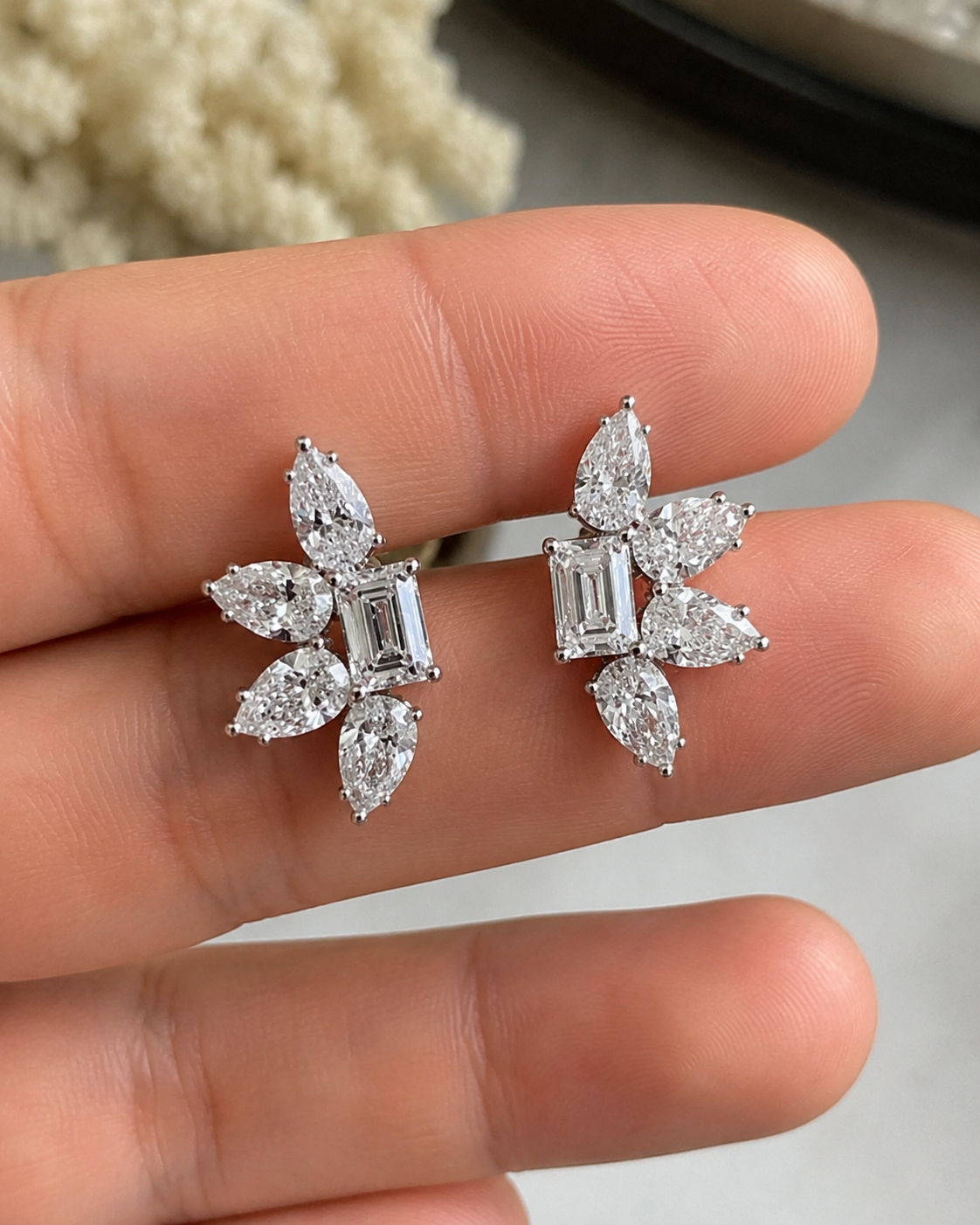 Amalfi Emerald & Pear Cluster Drop Earrings