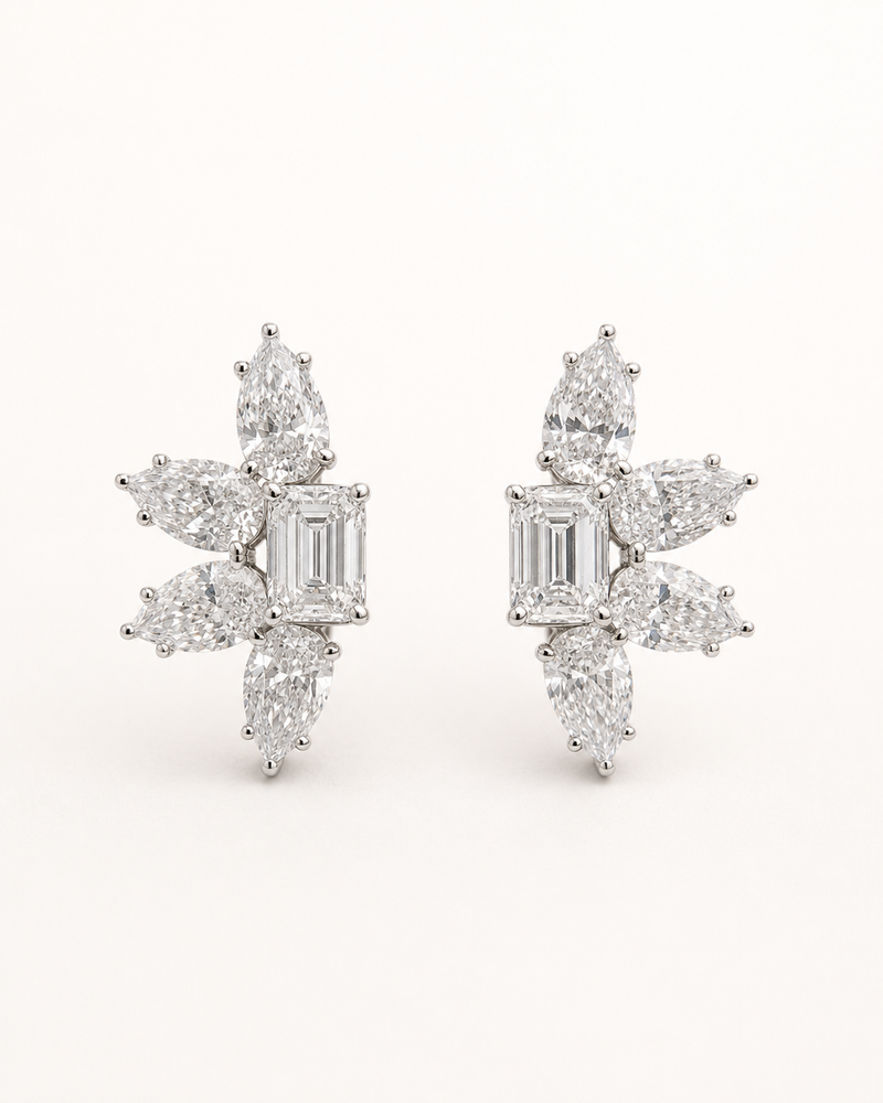 Amalfi Emerald & Pear Cluster Drop Earrings