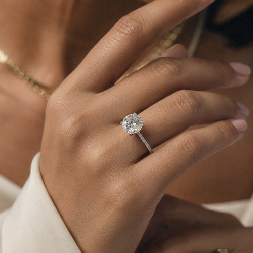 Amelia Classic Round Solitaire Halo Ring