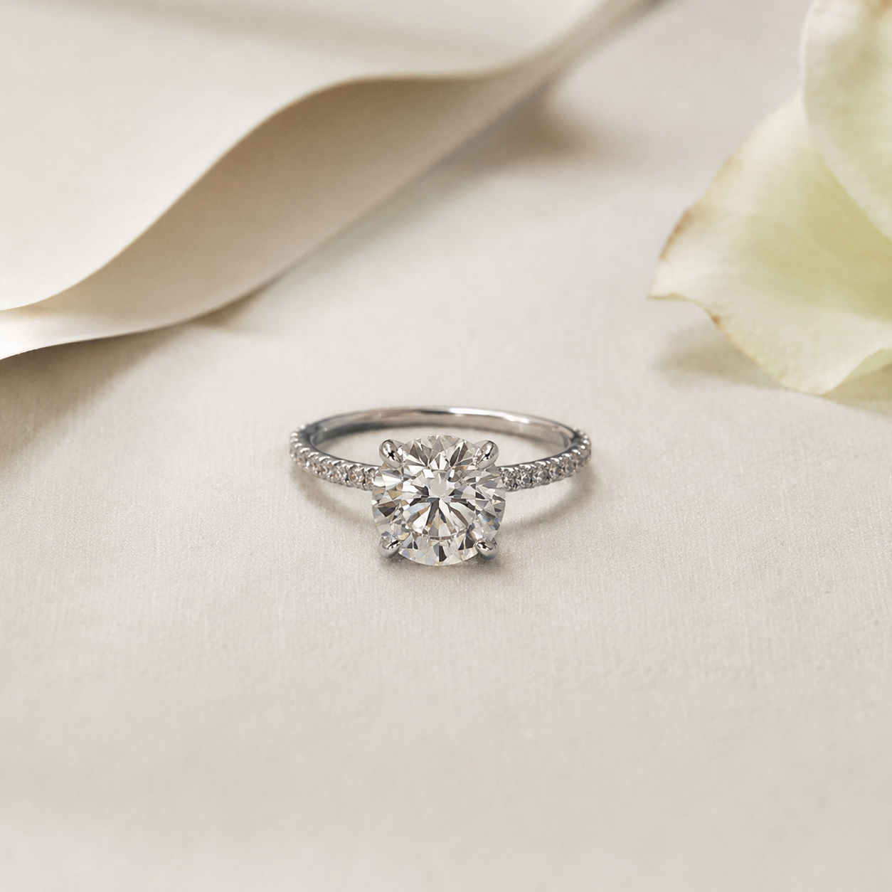 Amelia Classic Round Solitaire Halo Ring