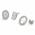 Billie Oval Studs with Removable Jacket