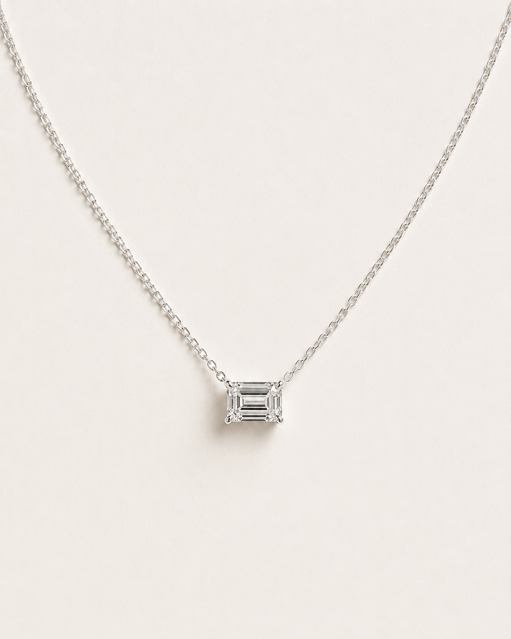 Claudia Emerald-Cut Solitaire Pendant Necklace