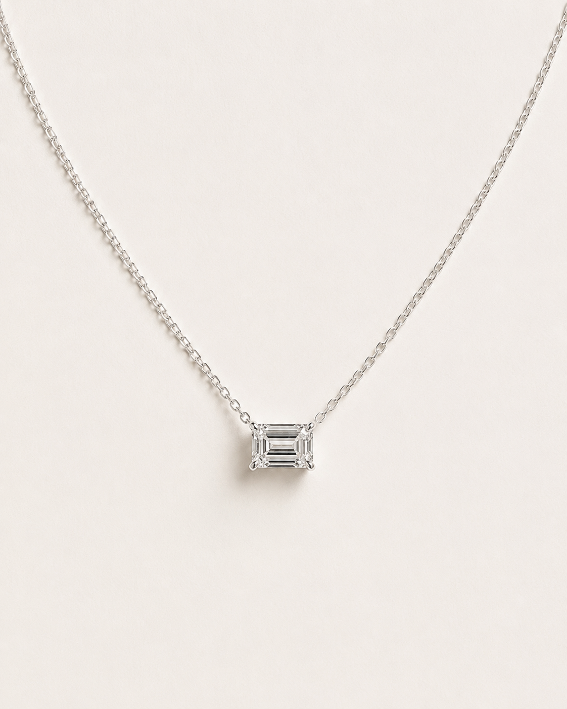 Claudia Emerald-Cut Solitaire Pendant Necklace