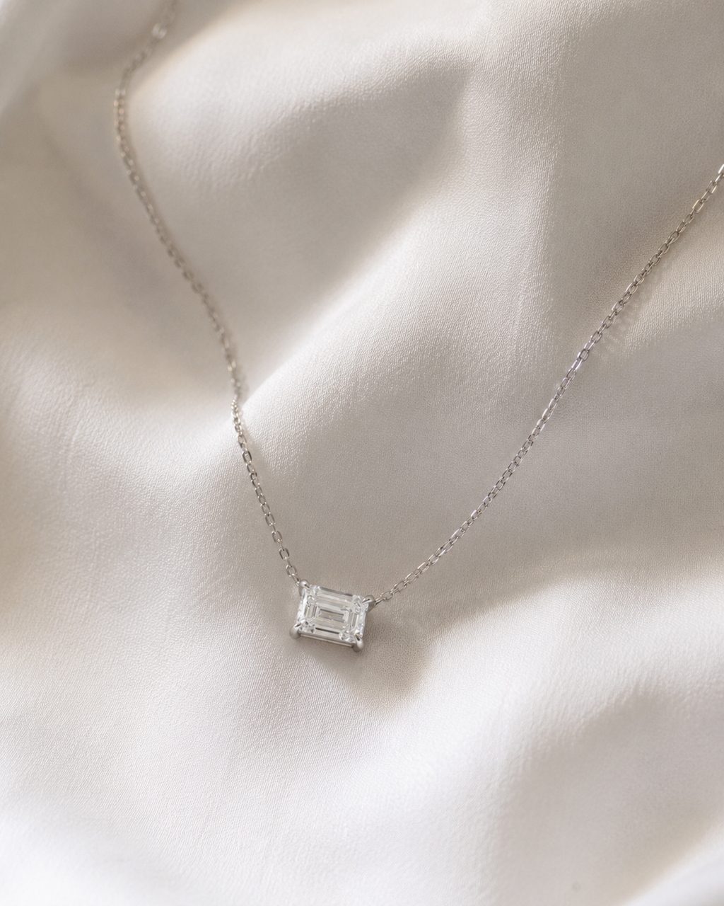 Claudia Emerald-Cut Solitaire Pendant Necklace