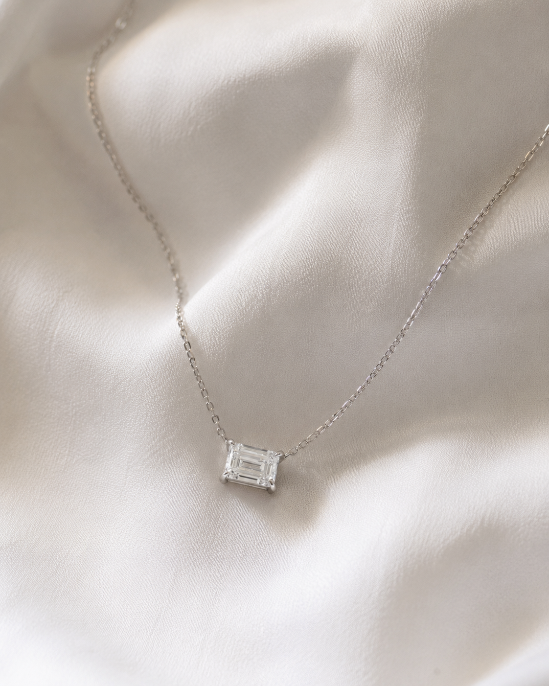 Claudia Emerald-Cut Solitaire Pendant Necklace
