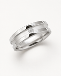 Ezra Single Stone Band with Brushed Center Ring