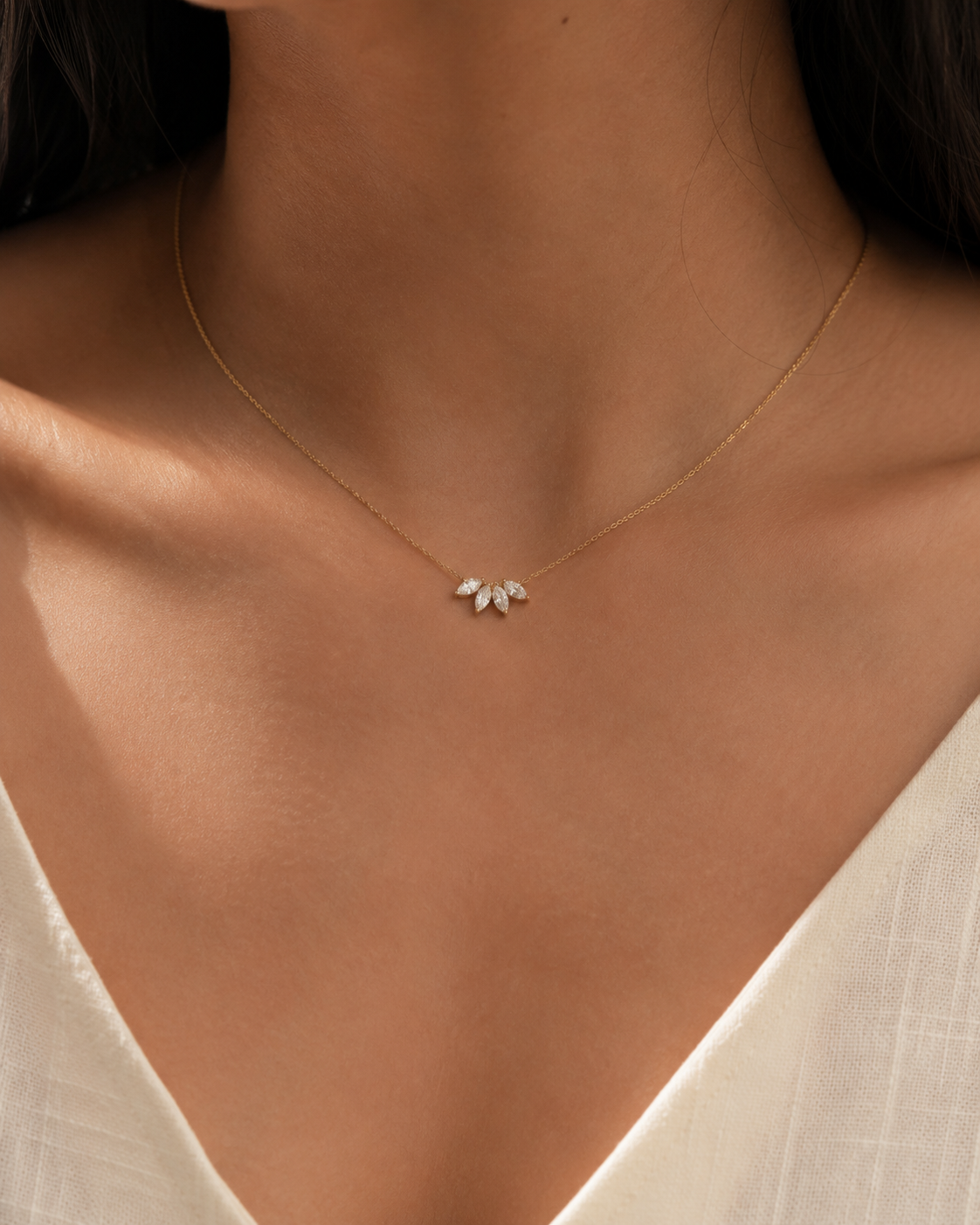 Fleur Four-Marquise Diamond Necklace