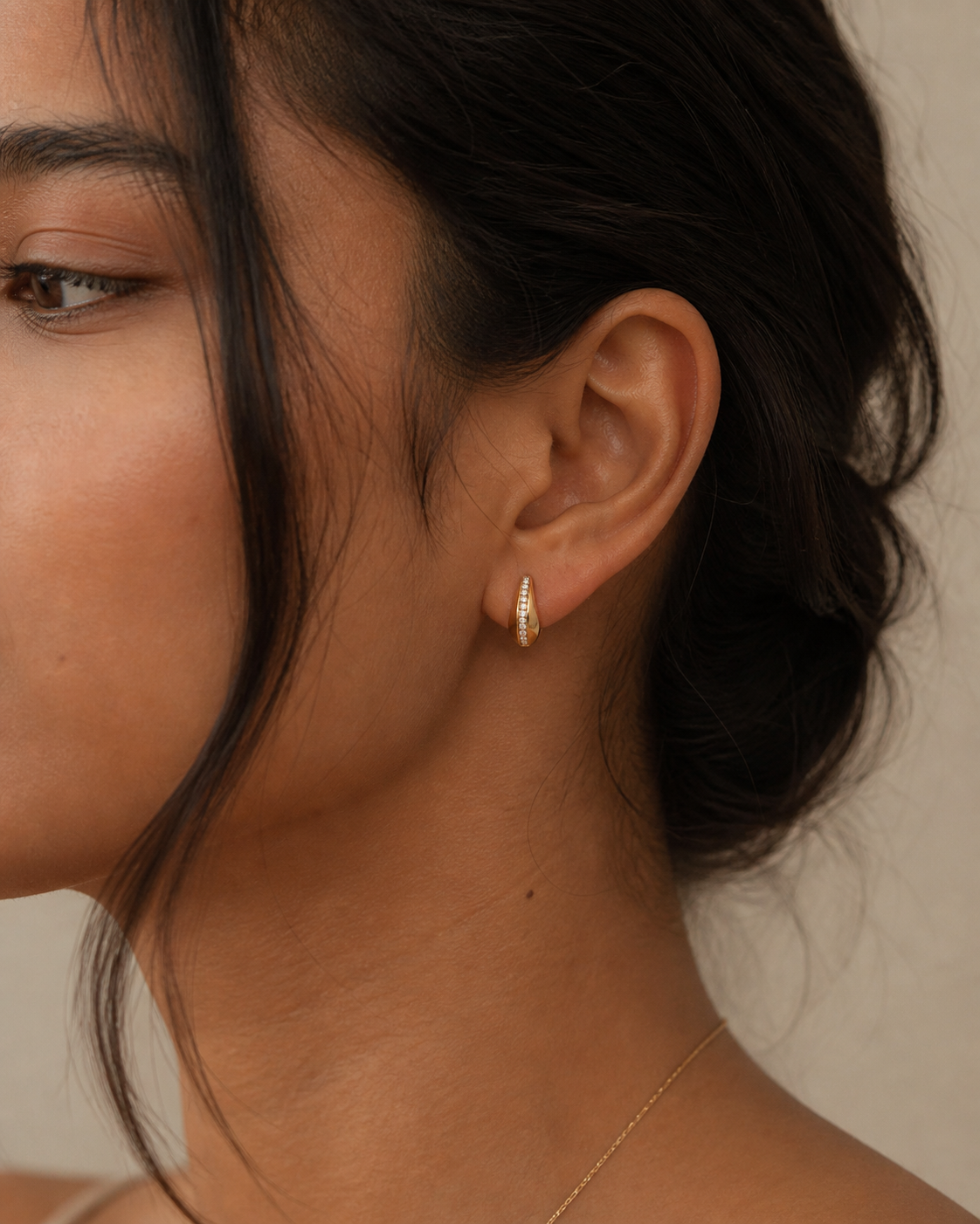 Haven Teardrop Diamond Hoop Earrings
