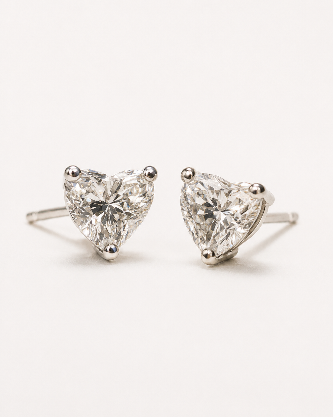 Esme Heart Stud Diamond Earrings