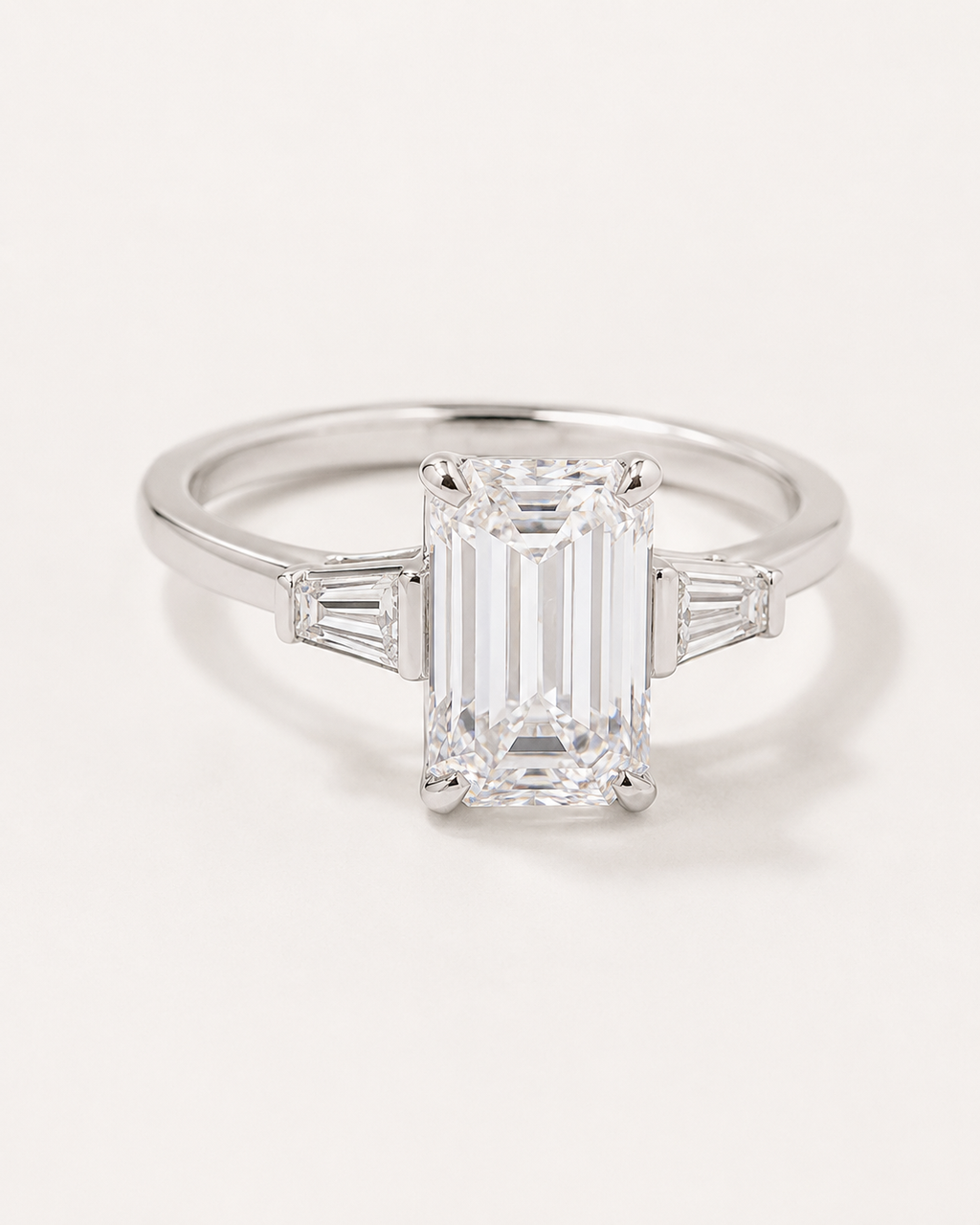Ines Emerald-Cut Trilogy Ring