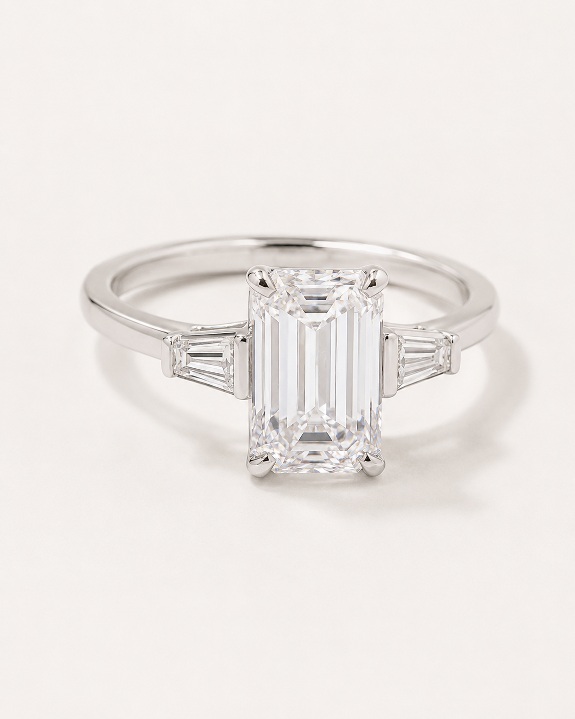 Ines Emerald-Cut Trilogy Ring