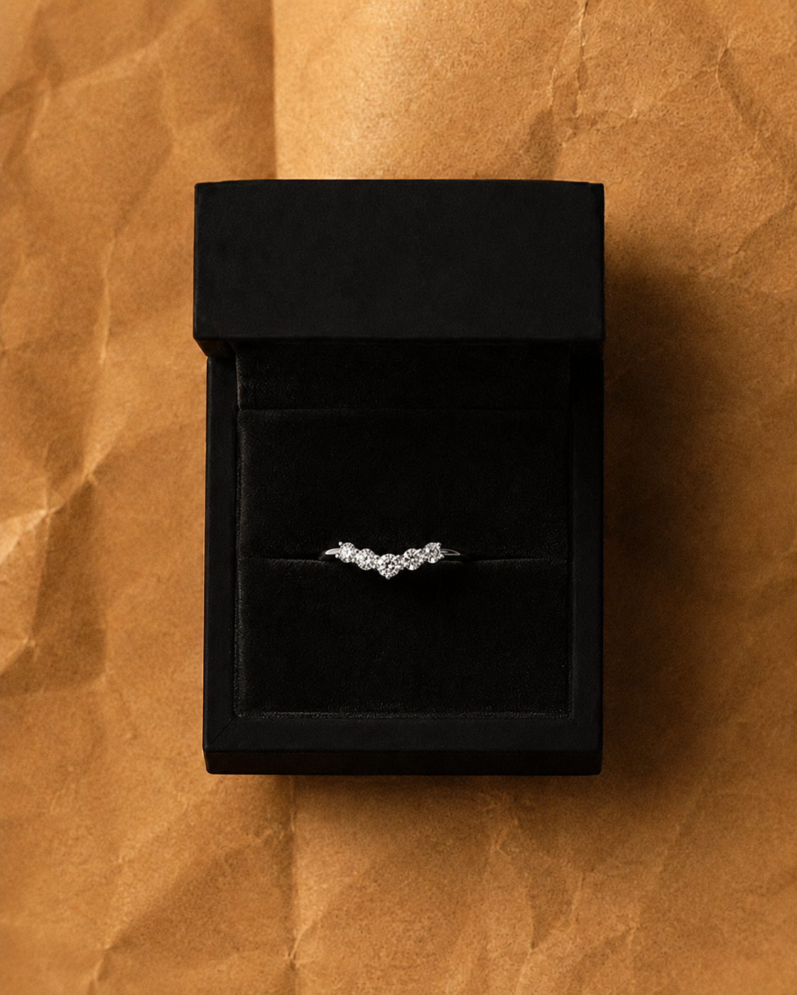 Kira Five-Stone Diamond V-Shaped Ring