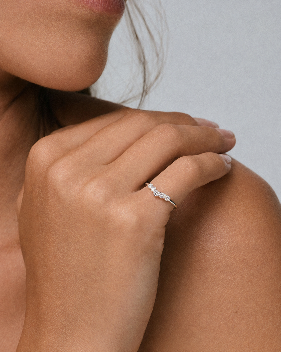 Kira Five-Stone Diamond V-Shaped Ring
