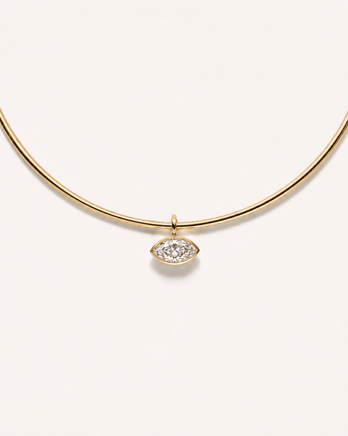 Freya Marquise Pendant & Thick Chain Necklace