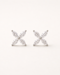 Mimi 4-Marquise Diamond Flower Earrings