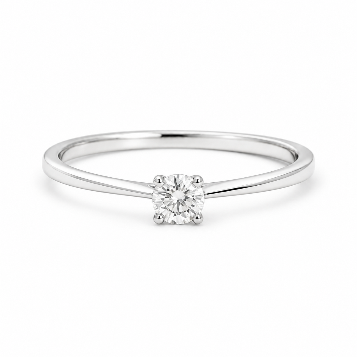 Jean Classic Round Solitaire Ring in 14K white gold with lab-grown diamond