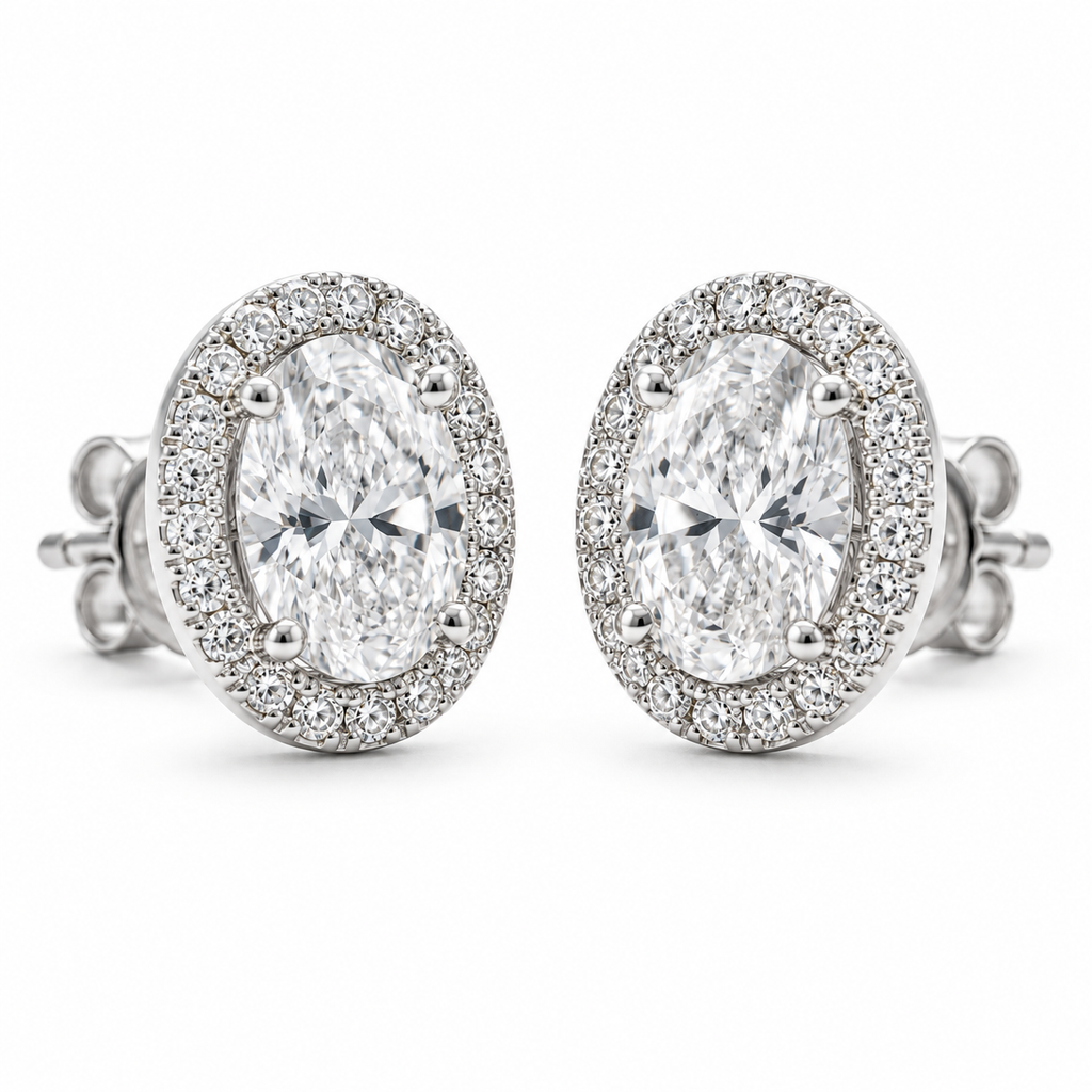 Billie Oval Studs with Removable Jacket