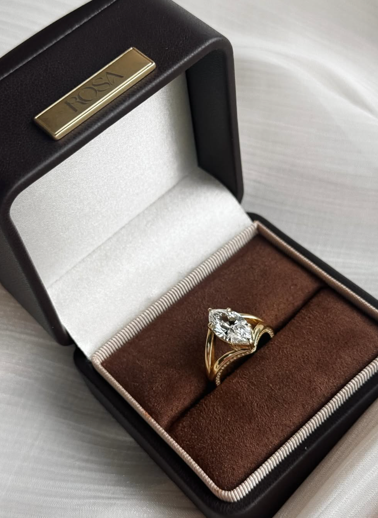 Vivienne Marquise Split Shank Solitaire Ring