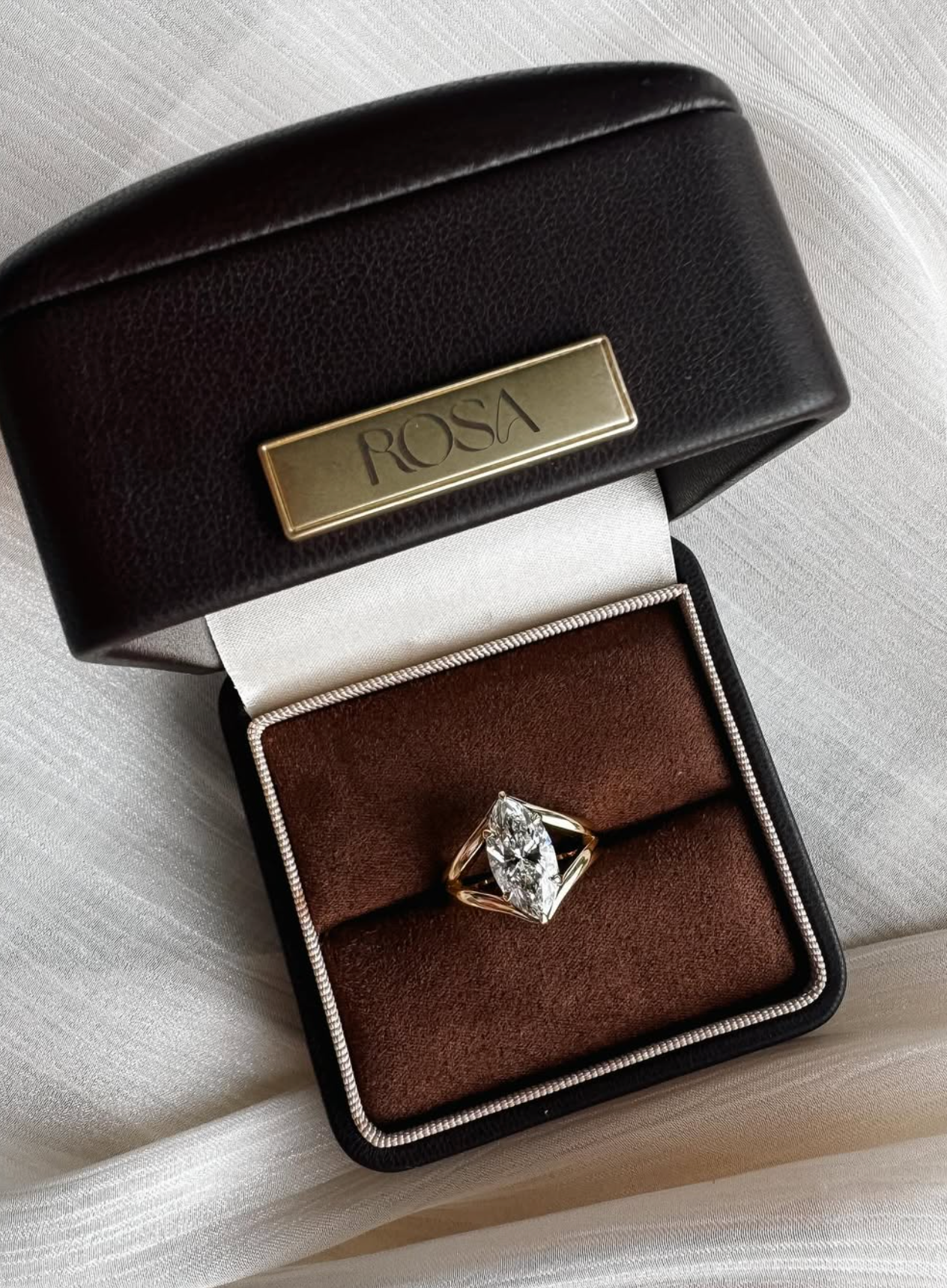 Vivienne Marquise Split Shank Solitaire Ring