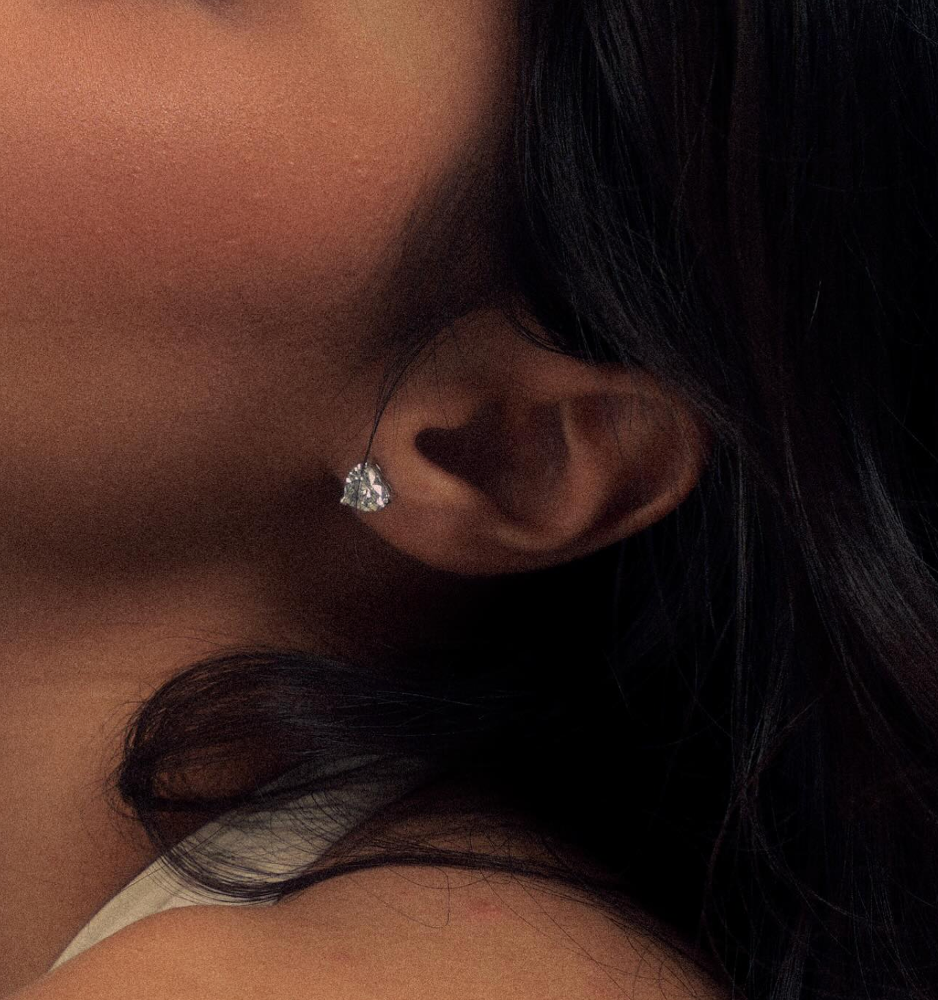 Esme Heart Stud Diamond Earrings