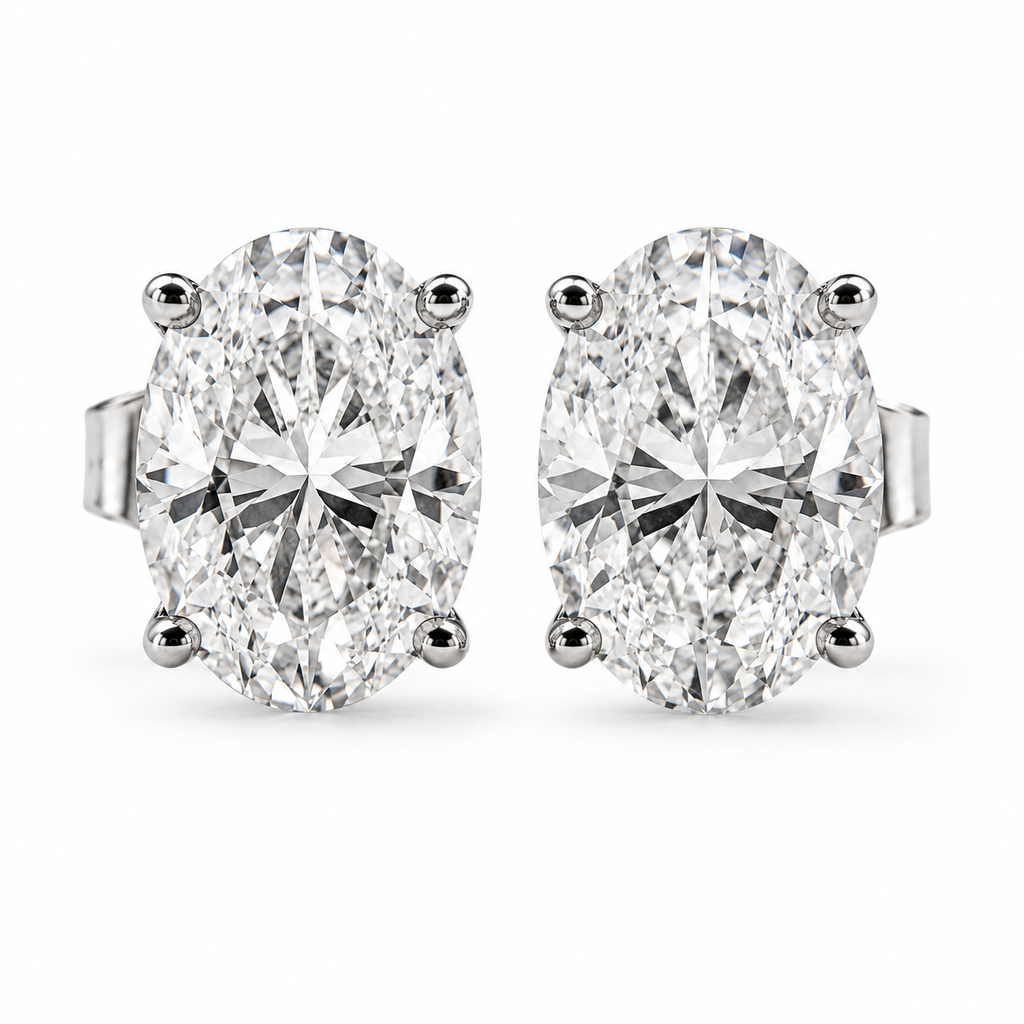 Billie Oval Studs with Removable Jacket