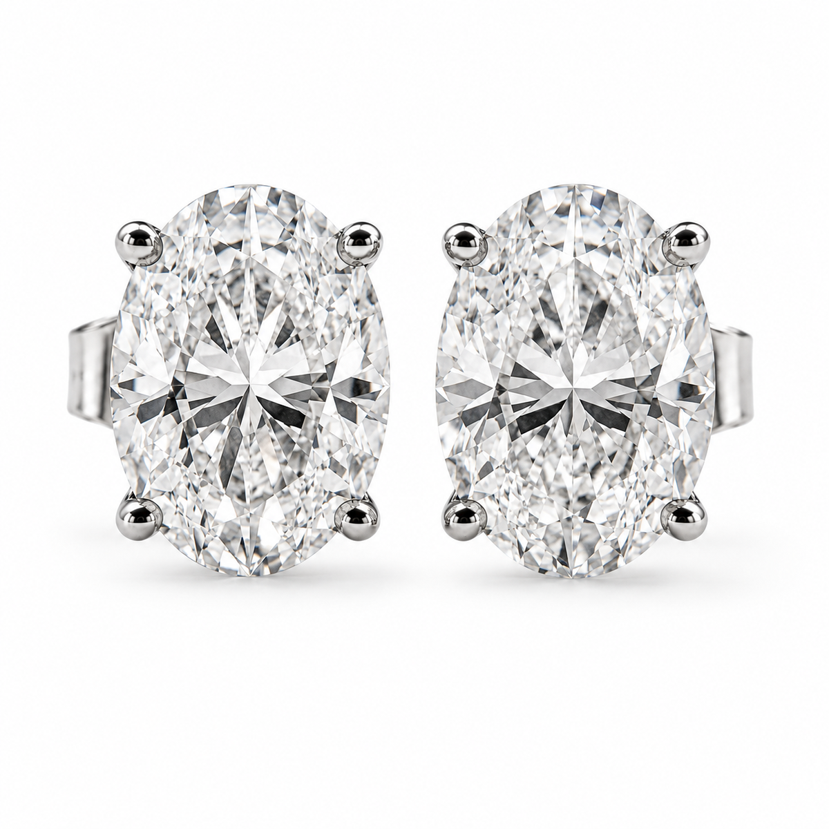 Billie Oval Studs with Removable Jacket