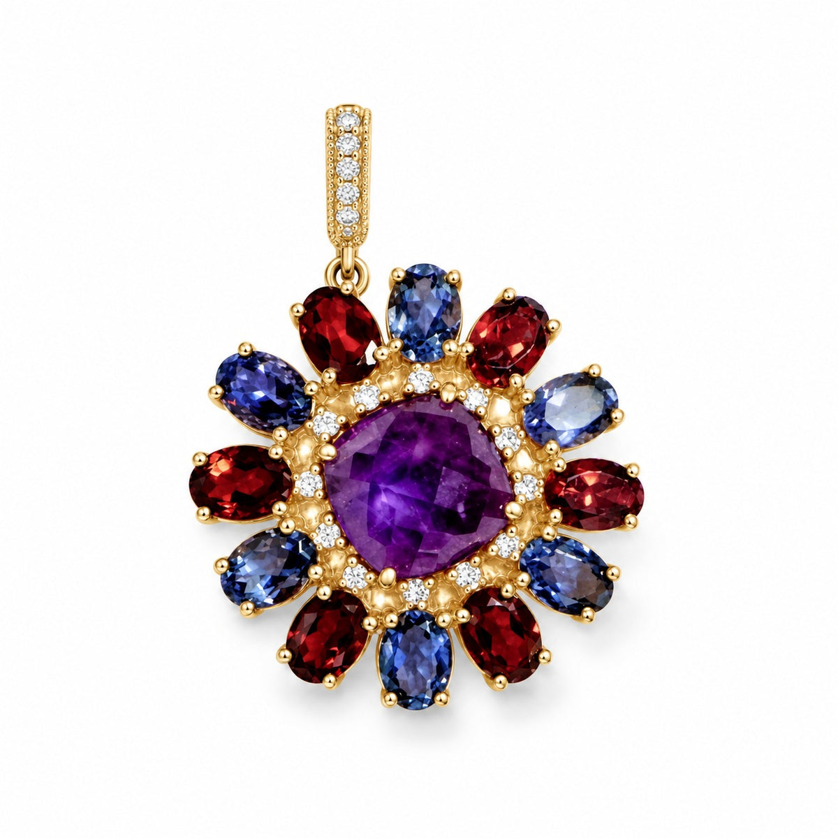 Arden Gemstone Flower Pendant
