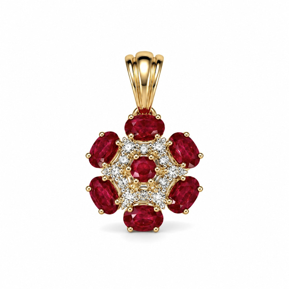 Azalea Ruby Flower Pendant