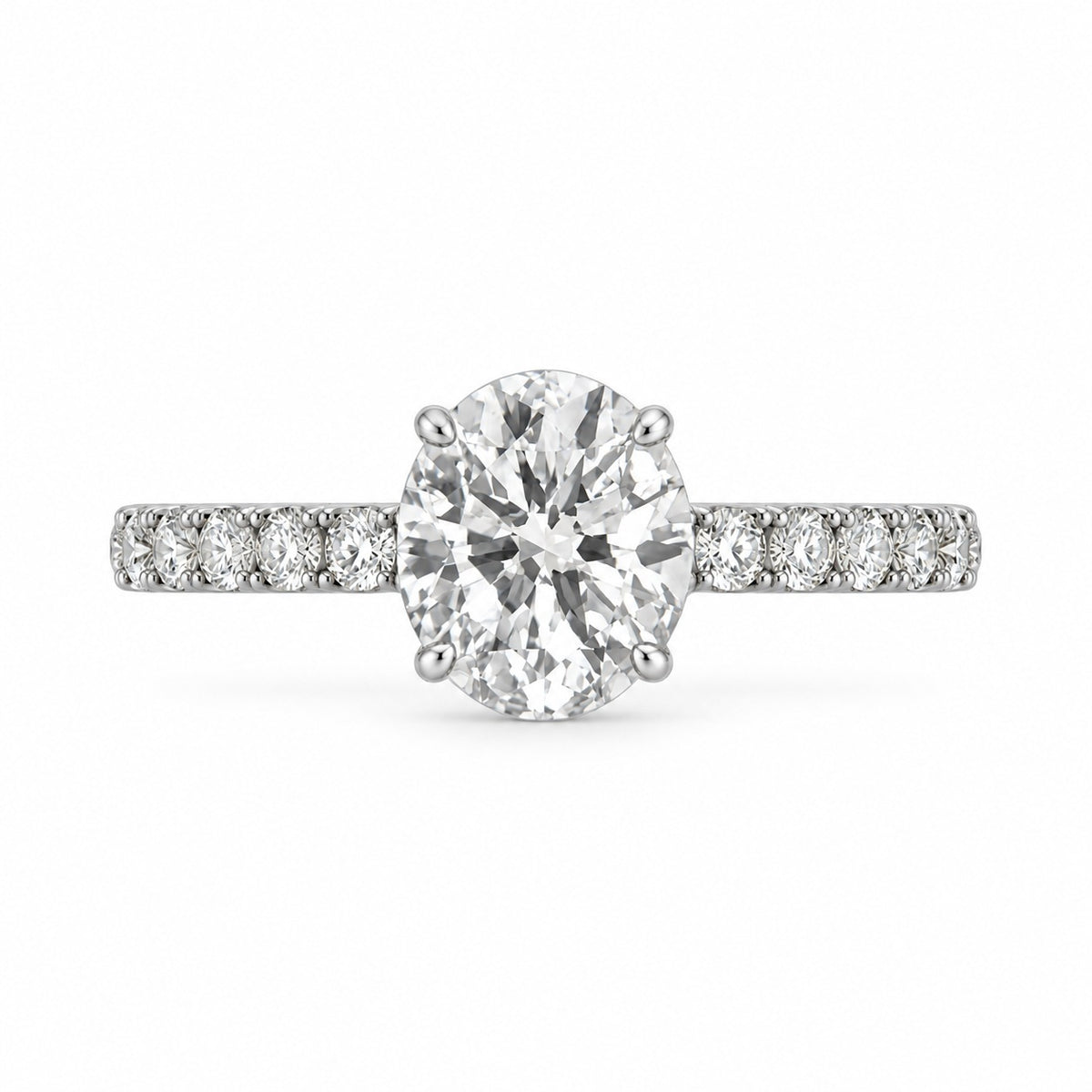 Camila Round Pavé Solitaire Ring
