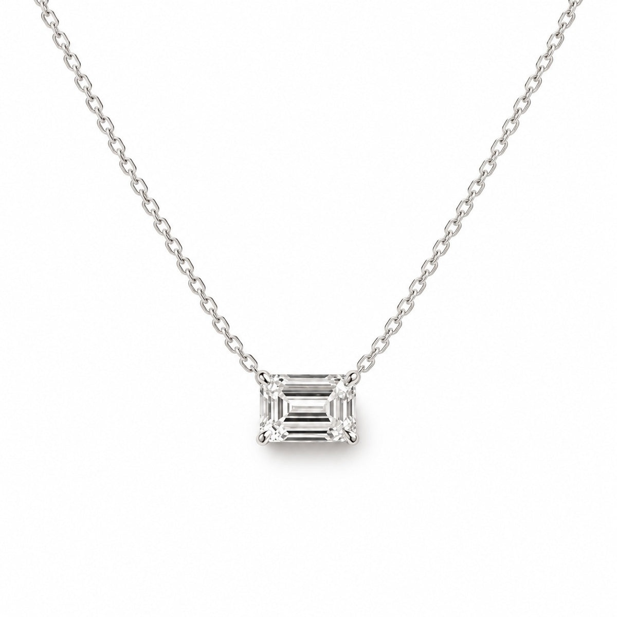 Claudia Emerald-Cut Solitaire Necklace