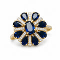 Delphine Sapphire Flower Ring