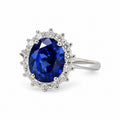 Diane Oval Sapphire Halo Ring