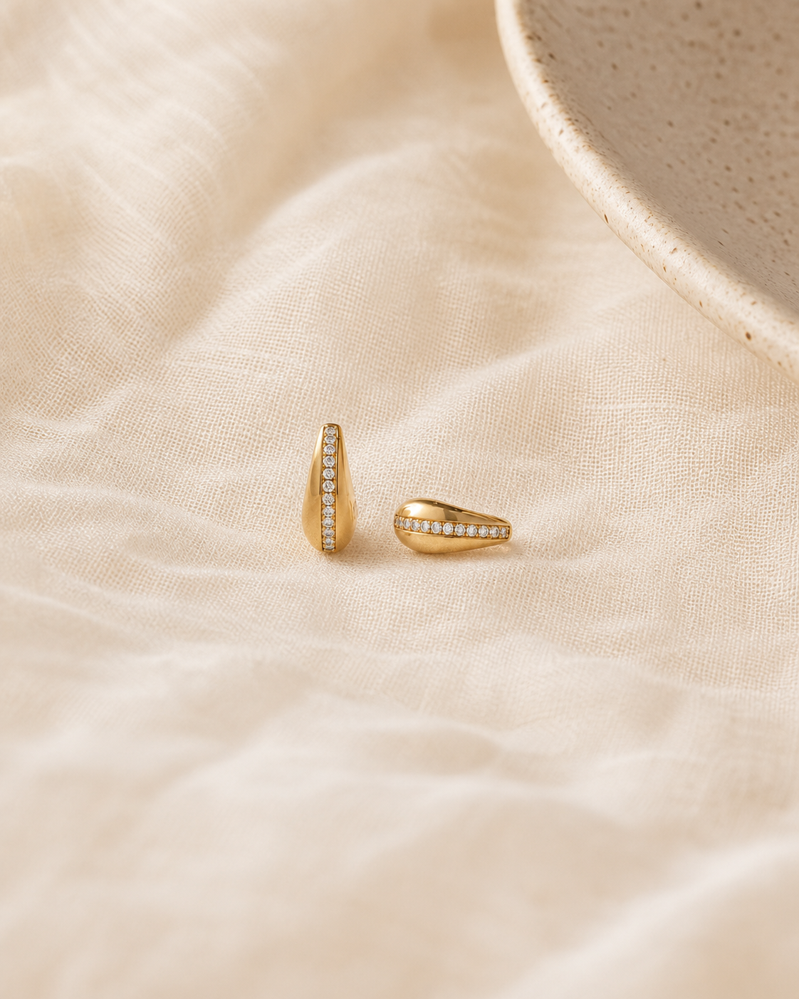 Haven Teardrop Diamond Hoop Earrings