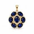 Indigo Sapphire Flower Pendant