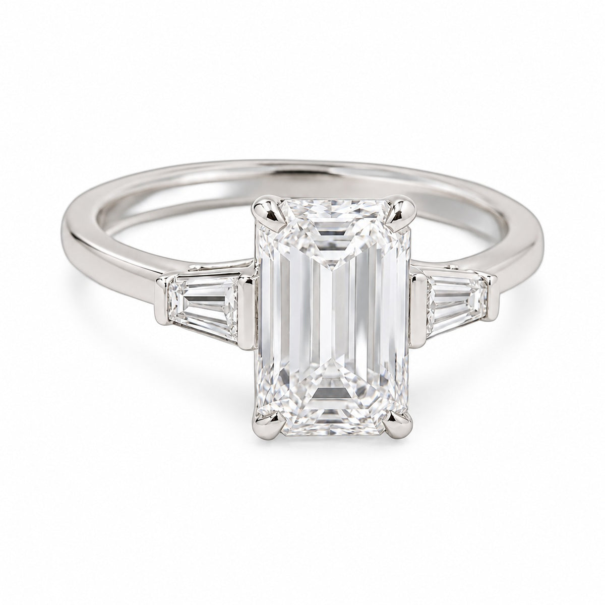 Ines Emerald-Cut Trilogy Ring