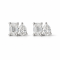 Milan Toi et Moi Pear & Emerald-Cut Earrings in 14K white gold with lab-grown diamonds