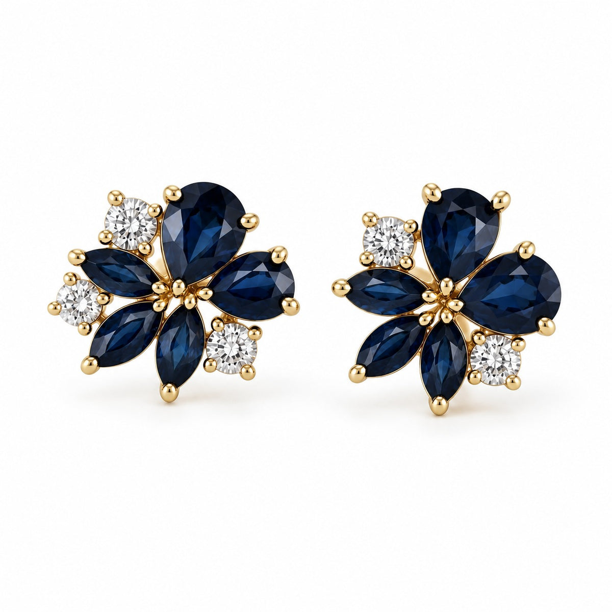 Periwinkle Sapphire Flower Earrings