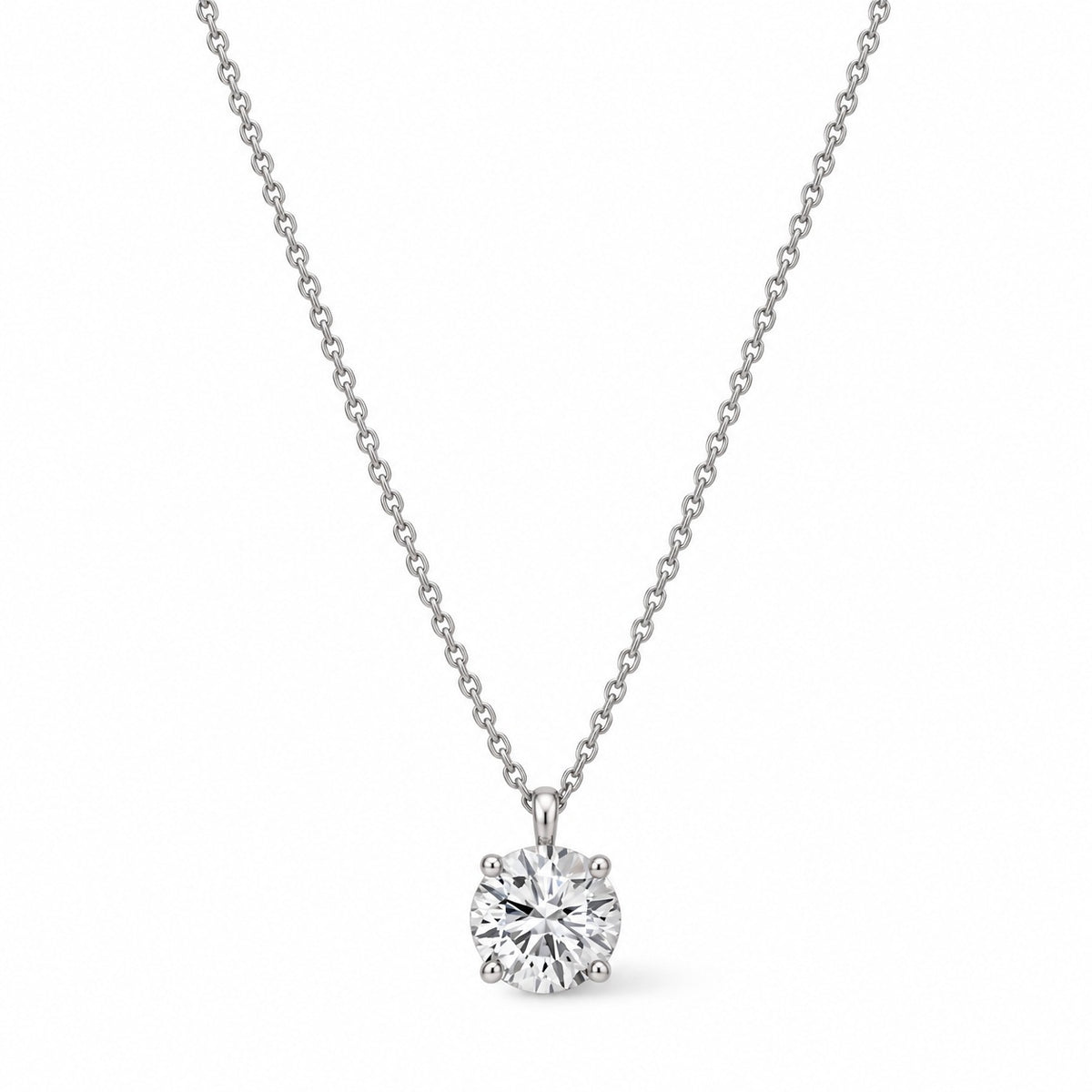 Sage Round Solitaire Necklace