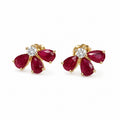 Trillium Ruby Flower Earrings