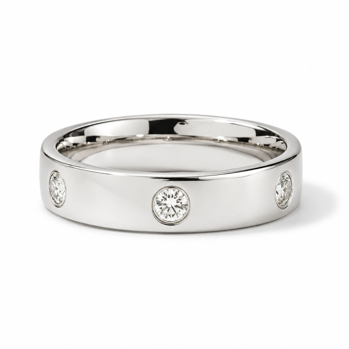 Valentin 5-Stone Bold Band Ring in 14K white gold with lab-grown diamonds